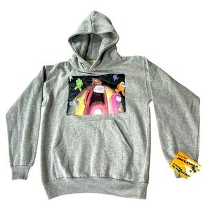 NWT Jon Lauren Gray Hoodie with Colorful Graphic, Size L (14/16)